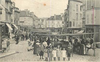 CPA FRANCE 78 "Mantes, le Marché"