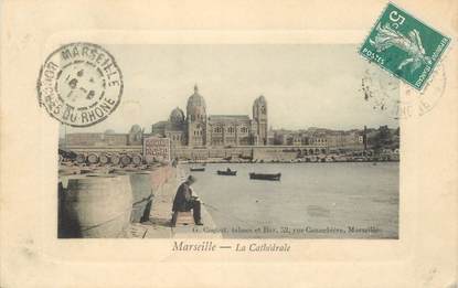 CPA FRANCE 13 "Marseille, le Port, La Cathédrale"