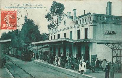 CPA ALGERIE "Guelma, l'arrivée du train en gare"