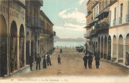 CPA ALGERIE "Philippeville, la rue Nationale"