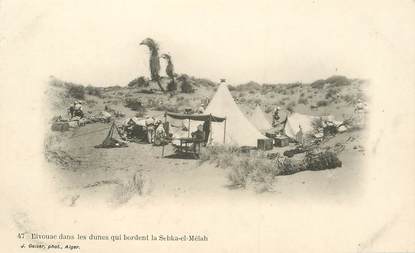 CPA ALGERIE / SCENES ET TYPES " Bivouac dans les dunes"