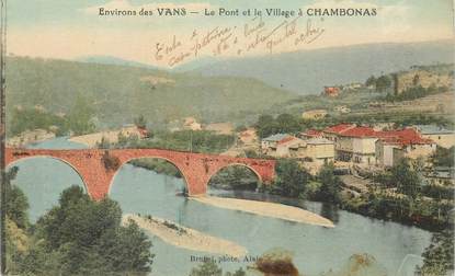 CPA FRANCE 07 "Le Pont et le village à Chambonas"