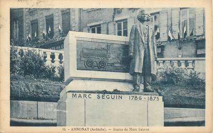 CPA FRANCE 07 "Annonay, statue de Marc Seguin"