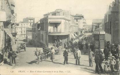 CPA ALGERIE "Oran, rues d'Alsace Lorraine et de la Paix"
