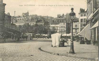 CPA FRANCE 42 "Saint Etienne, la Place du Peuple et la colline Sainte Barbe"
