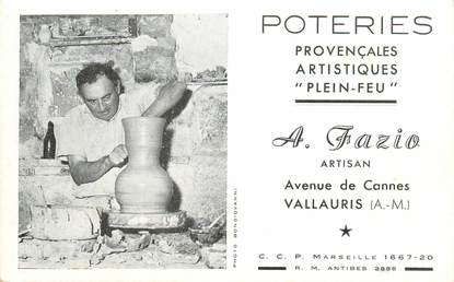 CPA FRANCE 06 "Vallauris, avenue de Cannes, A. FAZIO, artisan Poteries"