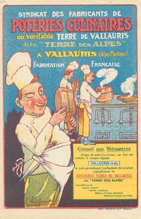 CPA FRANCE 06 "Vallauris, Poteries culinaires en véritable terre de Vallauris" / PUBLICITE