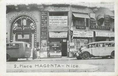 CPA FRANCE 06 "Nice, Place Magenta, agence de voyages" C. MATHEZ"