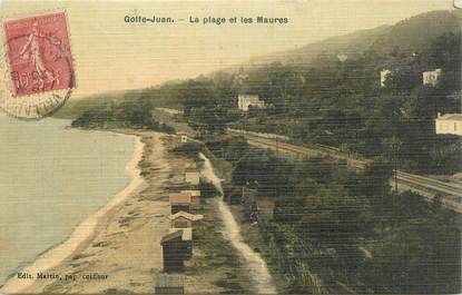 CPA FRANCE 06 "Golfe Juan, la Plage et les Maures"