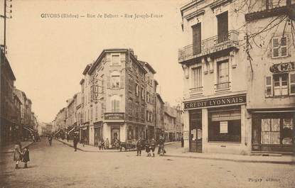 / CPA FRANCE 69 "Givors, rue de Belfort, rue Joseph Faure" / CL