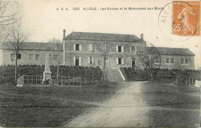 / CPA FRANCE 16 "Alloue, les écoles et le monument aux morts"