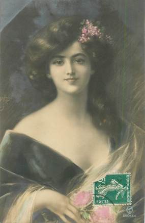 CPA FEMME dessinée