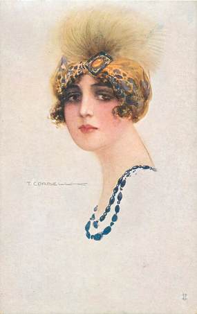 CPA FEMME dessinée