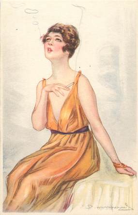 CPA FEMME dessinée