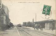 14 Calvado / CPA FRANCE 14 "Sainte Pierre sur Dives la gare et l'église de Donville"