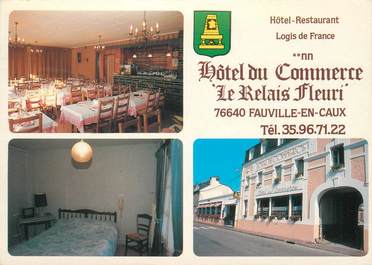 CPSM FRANCE 76 "Fauville en Caux, Hotel du Commerce"