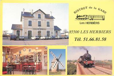 CPSM FRANCE 85 "Les Herbiers, Restaurant le Bistrot de la gare"