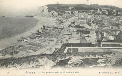 CPA FRANCE 76 "Etretat, vue générale prise de la Falaise d'Aval"