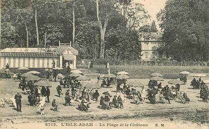 CPA FRANCE 95 "L'Isle Adam, la plage et le chateau"