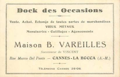 CPA / CDV FRANCE 06 "Cannes la Bocca, Maison B. VAREILLES, Vente Achat outillage menuiserie"