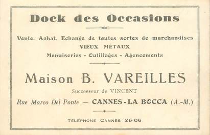CPA / CDV FRANCE 06 "Cannes la Bocca, Maison B. VAREILLES, Vente Achat outillage menuiserie"