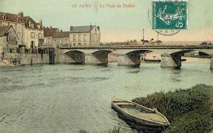 / CPA FRANCE 89 "Un coin de Sens, le pont du diable"