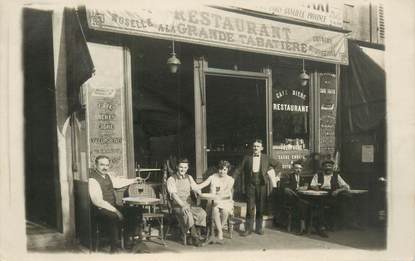 CARTE PHOTO PARIS XIX / CAFÉ / RESTAURANT "Restaurant A la Grande Tabatière, Place Jean Jaurès"