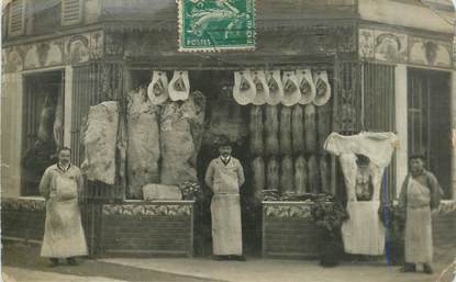 CARTE PHOTO FRANCE 75020 "Paris, Boucherie" / COMMERCE