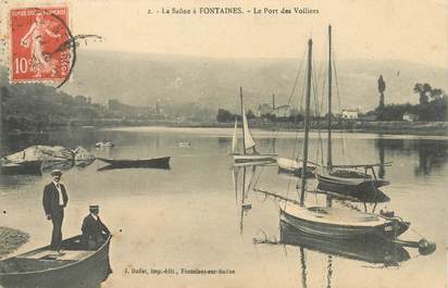 CPA FRANCE 69 "La Saone à Fontaines, le port des voiliers"