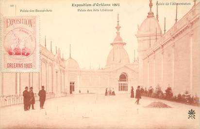 MARCOPHILIE VIGNETTE sur CPA FRANCE 45 Exposition d'Orléans 1905
