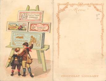 CPA LIVRET MENU / CHOCOLAT LOMBART