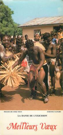 CPSM PANORAMIQUE COTE D'IVOIRE "Danse de l'Excision"