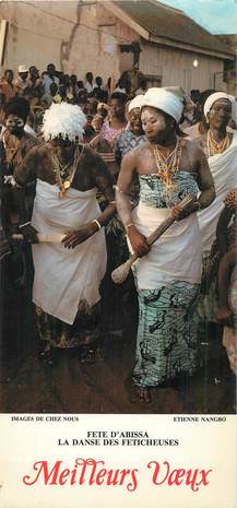 CPSM PANORAMIQUE COTE D'IVOIRE "Danse des Féticheuses"