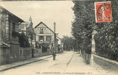 CPA FRANCE 94 "Chennevières, la Rte de Champigny"