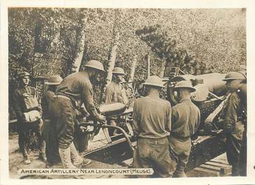 PHOTO ARMEE AMERICAINE A LENONCOURT (FRANCE 55) / ARTILLERIE CANON