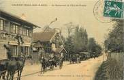 94 Val De Marne CPA FRANCE 94 "Chennevières sur Marne, le restaurant de l'Ecu de France" / Carte colorisée et toilée / Ed. Ecu de France