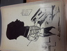 RARE LOT 28 DESSIN CARICATURE OMBRE / SILHOUETTE MILITAIRE sur support rigide photo / SURREALISME