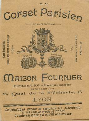 CPA LIVRET CATALOGUE / PETIT PAPIER FRANCE 69 "Lyon, Maison FOURNIER, Corset"