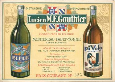 CPA / PETIT PAPIER FRANCE 77 "Montereau Fault Yonne" / VIN / ALCOOL / PUB LICITE