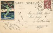 Marcophilie (Lettre Et Cartes) MARCOPHILIE VIGNETTE sur CPA FRANCE Grenoble 1925 Exposition Internationale