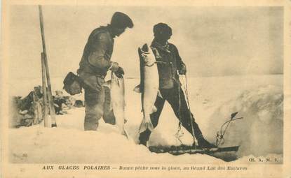 CPA POLAIRE "Pêche en Glaces polaires"