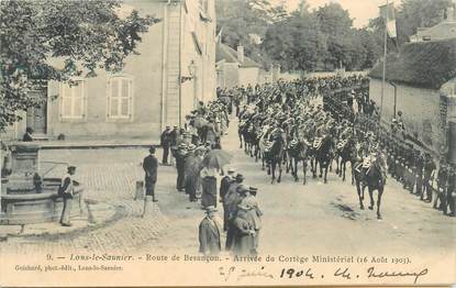 CPA FRANCE 39 "Lons le Saunier, arrivée du cortège ministériel"