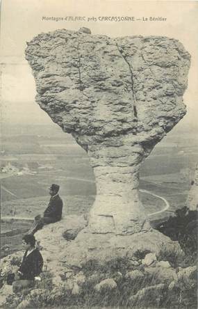 CPA FRANCE 11 "Montagne d'Alaric près de Carcassonne, le Bénitierl" / FOLKLORE / MENHIR