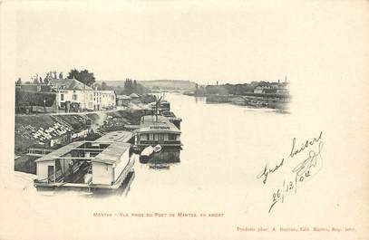 / CPA FRANCE 78 "Mantes, vue prise du pont de Mantes"