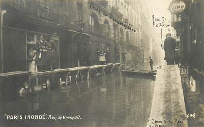 CARTE PHOTO FRANCE 75007 "Paris Inondé, rue de Verneuil"