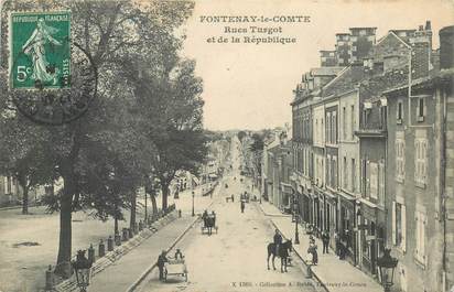 CPA FRANCE 85 "Fontenay le Comte, rues Turgot et de la République"