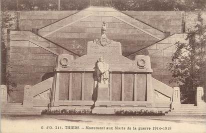 / CPA FRANCE 63 "Thiers" / MONUMENT AUX MORTS DE LA GUERRE