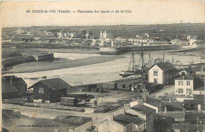 CPA FRANCE 85 "Saint Gilles Croix de Vie, panorama des quais et de la Côte"