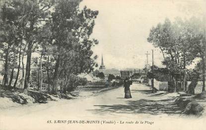 CPA FRANCE 85 "Saint Jean de Monts, la route et la plage"