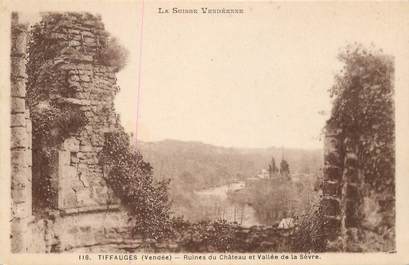CPA FRANCE 85 "Tiffauges, ruines du chateau"